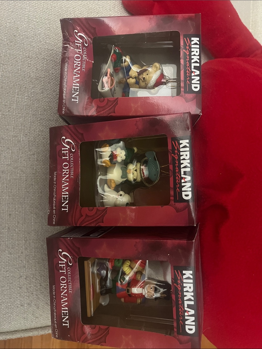 Vintage Kirkland Signature Holiday Christmas Ornaments Set of 3 Collectable